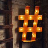 Vintage HASH TAG Light Bulb Sign